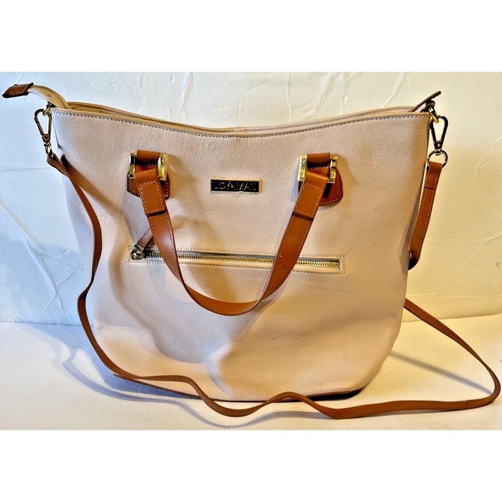 Joy Iman Genuine leather Pink Champagne handbag